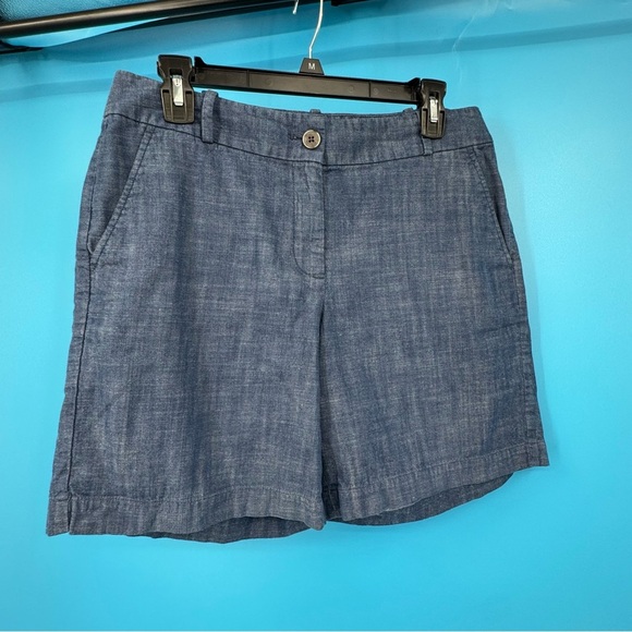 Talbots Blue Bermuda Shorts Lightweight Chambray - Picture 1 of 4